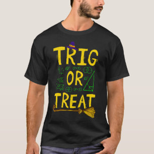 T-shirt Halloween Math Enseignant Trier Ou Traiter Ecole É