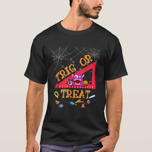 T-shirt Halloween Math Enseignant Trier Ou Traiter Enseign (Devant)