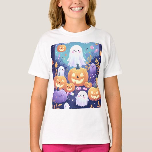 T-shirt Halloween mauve (Devant)