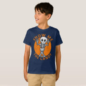 T-shirt Halloween Me Montrez-Moi Le Squelette Candy (Devant entier)