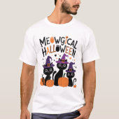 T-shirt Halloween Meowgical - Chats sorciers mignons à Enc (Devant)