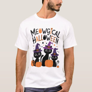T-shirt Halloween Meowgical - Chats sorciers mignons à Enc