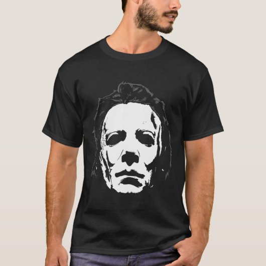 T-shirt Halloween Michael Myers Masque Big Face (Devant)