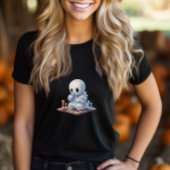 T-shirt Halloween mignon fantôme Jouer aux échecs