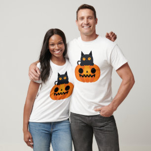 T-shirt Halloween mignonette Cartoon amis, Chat bébé noir