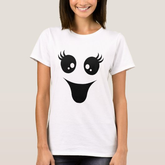T-shirt Halloween - Mignonne Face fantôme (Devant)