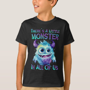 T-shirt Halloween mignonne pourpre monstre