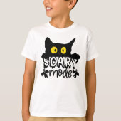T-shirt Halloween Mode d'effroi Chat effrayé (Devant)