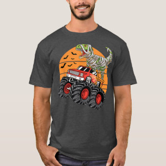 T-shirt Halloween Monster Truck Crash Dinosaure T re