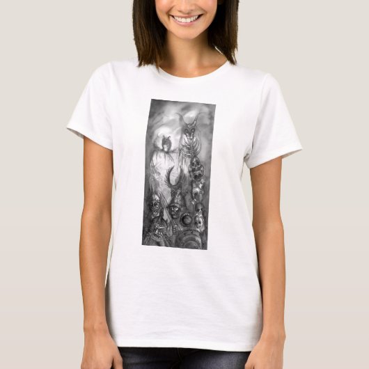 T-shirt HALLOWEEN MONSTERS / ORK WAR Imaginaire noir blanc (Devant)