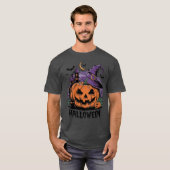 T-shirt Halloween Night Magic : Jack-o'-Lantern sorcière (Devant entier)