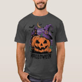T-shirt Halloween Night Magic : Jack-o'-Lantern sorcière (Devant)