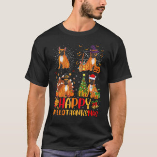 T-shirt Halloween Noël Chien-taureaux français Hallothanks