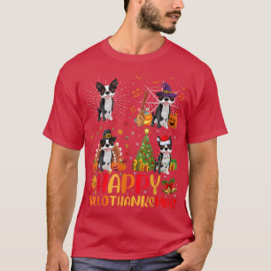 T-shirt Halloween Noël drôle Boston Terrier Chien Hallo