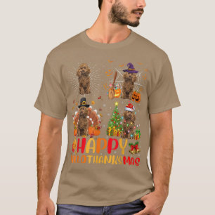 T-shirt Halloween Noël Drôle Jouet Caniche Chien Hallothan