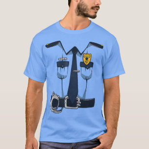 T-shirt Halloween Noël Lazy Costume Officier de police 416