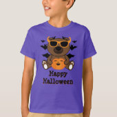 T-shirt Halloween ours citrouille Cool mignon Personnalise (Devant)