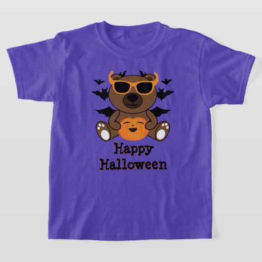 T-shirt Halloween ours citrouille Cool mignon Personnalise (Poser)