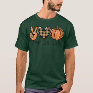 T-shirt Halloween Peace Love and Pumpkins Fall Boys Girls