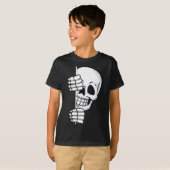 T-shirt Halloween Pékin Squelette Scary Garçons Filles Enf (Devant entier)