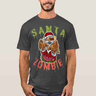 T-shirt Halloween Père Noël Zombie, Noël d'horreur, Sa peu