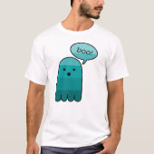 T-shirt Halloween Perse Green Boo Ghost (Devant)