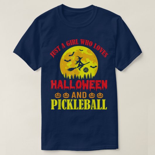 T-shirt Halloween Pickleball Tee Juste Une Fille Qui Aime  (Design devant)