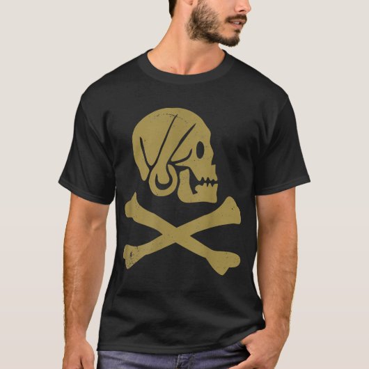 T-shirt Halloween Pirate Crâne Et Crossbones (Devant)