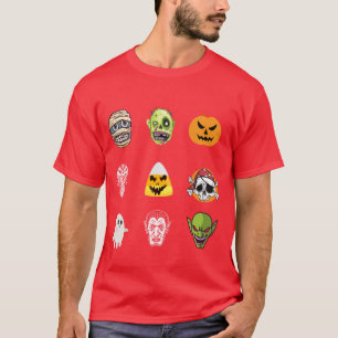 T-shirt Halloween Pirate Skeleton Zombie maman Faces amusa