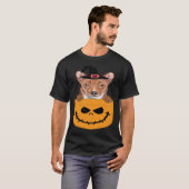 T-shirt Halloween Pocket Basenji Scary Jack O Lantern (Devant entier)