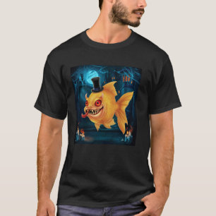 T-shirt Halloween Poisson Étrange Aux Couleurs Vives Avec