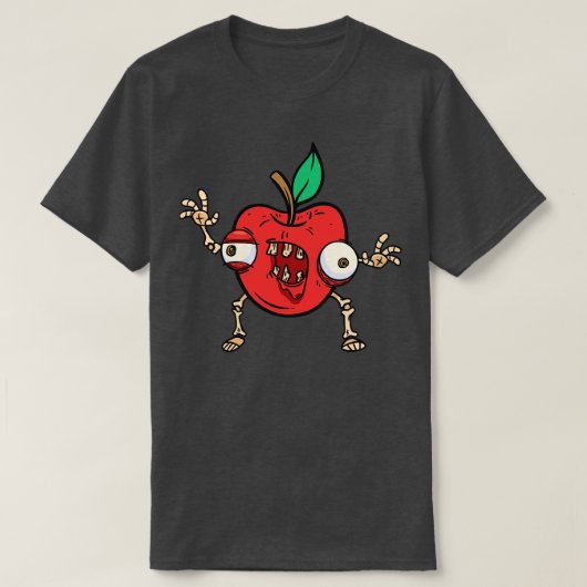 T-shirt Halloween Pomme Zombie Aliments Monster de fruits  (Design devant)