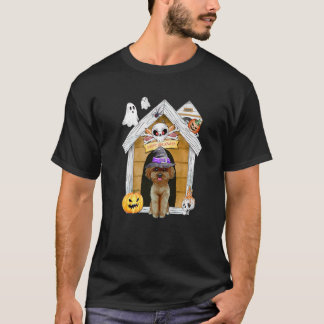 T-shirt Halloween Poodle Dog Witch Haunted House