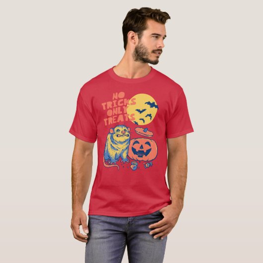 T-shirt Halloween Possum No Tricks Only Treats Opossum Eat (Devant entier)