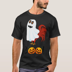 T-shirt Halloween Poulet Boo Fantôme Citrouille Coq