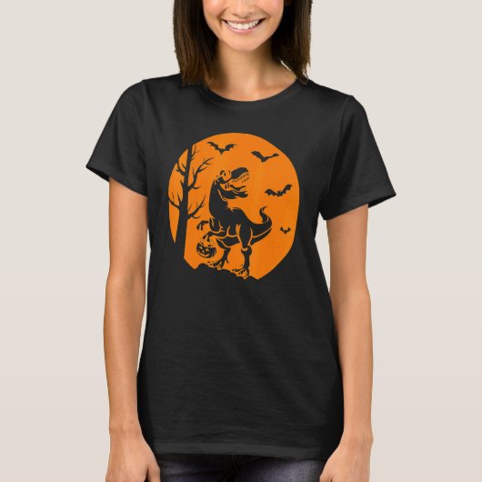T-shirt Halloween Pour Enfants Garçons Filles Dinosaur Rex (Devant)