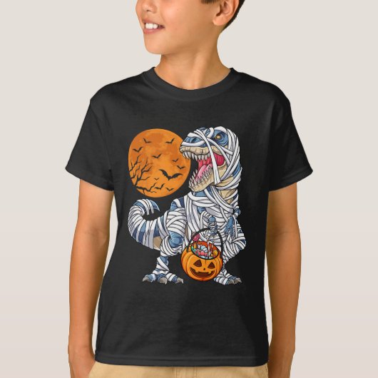 T-shirt Halloween Pour Les Garçons Hommes Dinosaure T Rex (Devant)