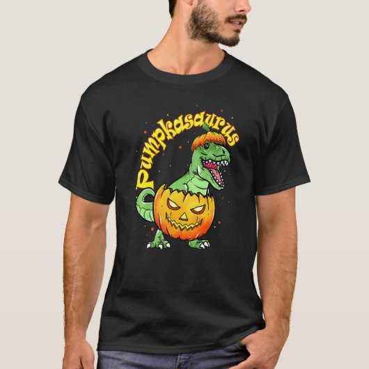T-shirt Halloween pour les garçons Pumpkasaurus Dinosaur P (Devant)