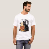 T-shirt halloween pumpkin black cat (Devant entier)