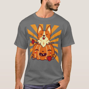 T-shirt Halloween Pumpkin Corgi