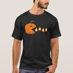 T-shirt Halloween Pumpkin Eating Candy Corn