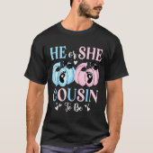 T-shirt Halloween Pumpkin Gender Reveal He Or She Cousin T (Devant)