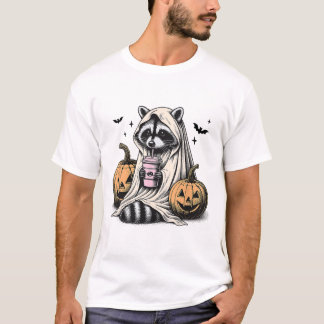 T-shirt Halloween Raccoon Ghost