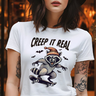T-shirt Halloween Raton Laveur Vintage Creep It Re