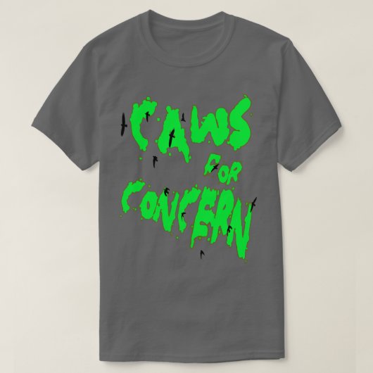T-shirt Halloween Ravens Caws Pour Concert Fun Pun Green Q (Design devant)