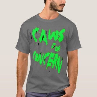 T-shirt Halloween Ravens Caws Pour Concert Fun Pun Green Q