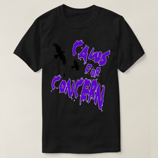 T-shirt Halloween Ravens Caws Pour Concert Fun Pun Purple (Design devant)