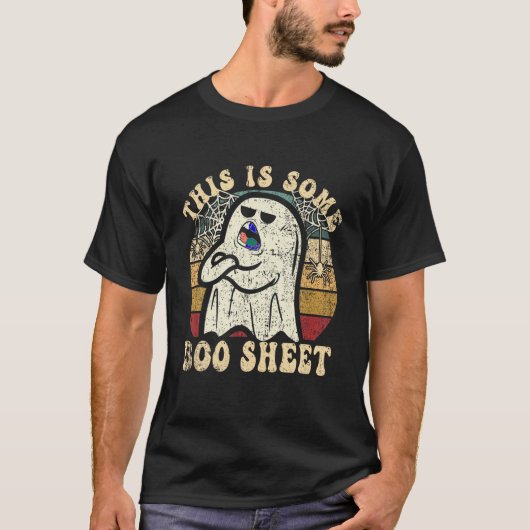 T-shirt Halloween Retro Boo Ghost Ceci Est Une Feuille De (Devant)