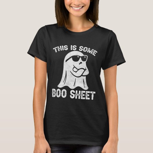 T-shirt Halloween Retro Boo Ghost Ceci Est Une Feuille De (Devant)