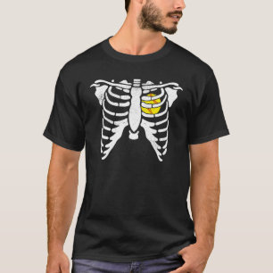 T-shirt Halloween Rib Cage Skeleton Softball Player Girl W
